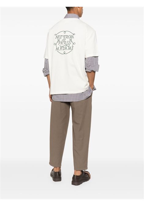 T-shirt con ricamo in bianco Drole de monsieur - uomo DROLE DE MONSIEUR | TS259CO134OW